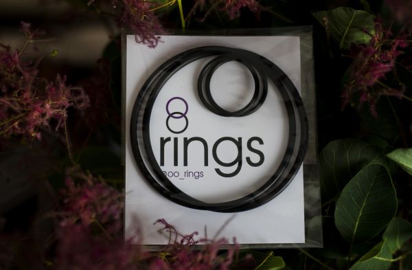 OO rings dámský SET prstýnek + náramek, černý, galerie