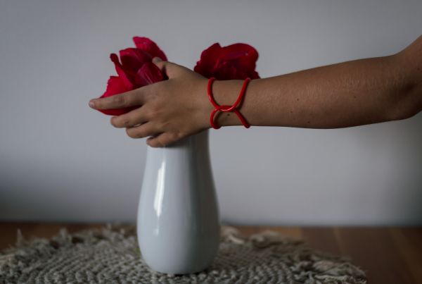 OO rings dámský náramek, červený 