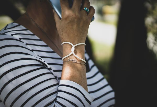 OO rings dámský náramek, bílý