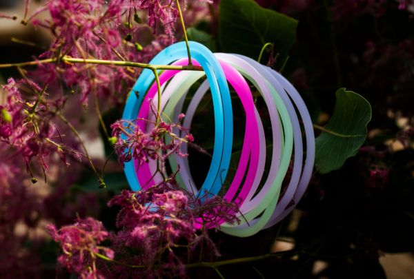 OO rings dětský neonový náramek, fialový